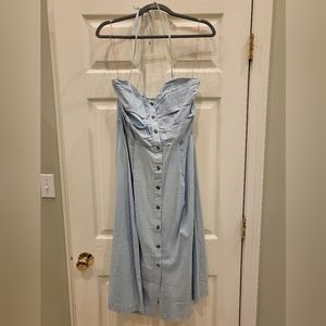 Baby Blue (Faux) Button-Down Dress